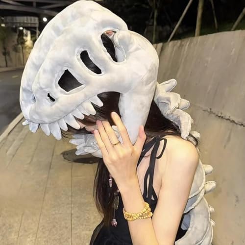 Image of Dinosaur Skeleton Plush,Realistic 3D Skeleton Design Dinosaur Skull,Halloween