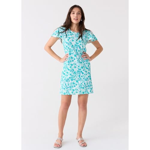 Cabana Life Ruffle Short Sleeve Dress - 50+ UPF Sun Protection Resort Wear, Casual Sun Dress2