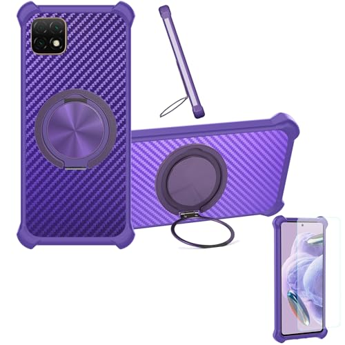 Case Compatible for Huawei Nova Y60 2021 Phone Case Cover [with 1* Tempered Glass Screen Protector] Hybrid Case[360°Ring Support, Magnetic] CX-31-ZI