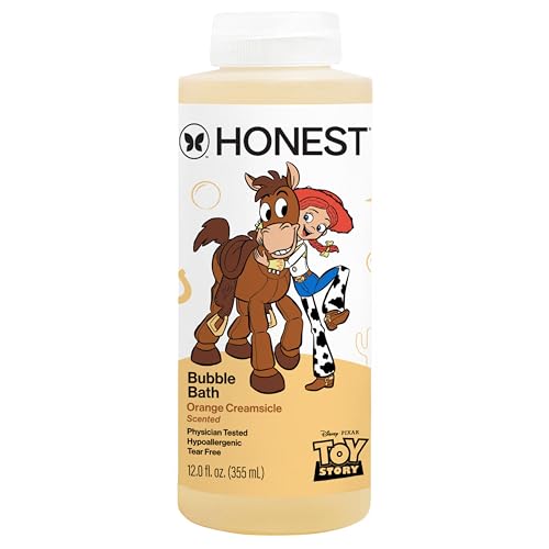 The Honest Company Foaming Bubble Bath Gentle on Skin Dermatologist Tested Tear Free Hypoallergenic Disney and Pixars Toy Story Orange Creamsicle
