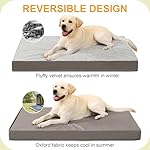 KSIIA Orthopedic Crate Bed - Plush Washable Dog Bed with Egg Crate Foam and Removable Cover, 35 x 22 Inch, Gray - Image 4