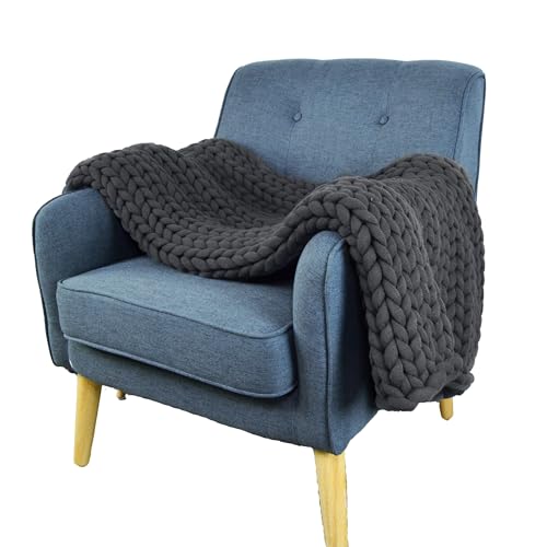 Donna Sharp Throw Blanket - Chunky Knit Charcoal...