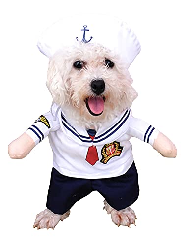 SMDARROY Funny Sailor Jacket Suit Super Cute Costumes for Small Dogs Cats