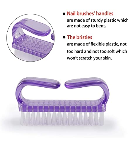 TopFinder® 2pc Handle Grip Nail Brush, Fingernail Scrub Cleaning Brushes for Toes and Nails Cleaner, Pedicure Brushes for Men and Women - Image 2