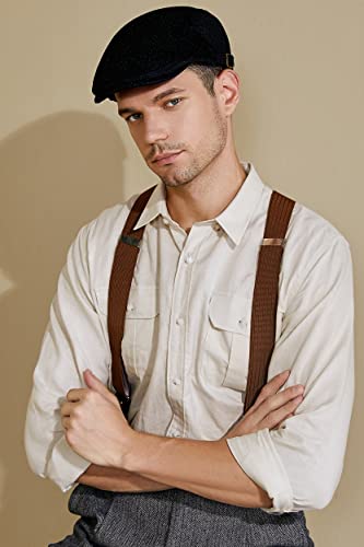 Image of BABEYOND Men's Mesh Flat Cap Breathable Summer Newsboy Hat Beret Cabbie Ivy Hat Gatsby Newsboy Hat for Driving Hunting