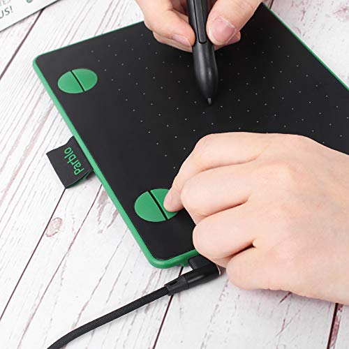 Parblo A640 Drawing Tablet with 8192 Levels Battery-Free Stylus Pen, 7.2 x 5.9 Inches Graphic Drawing Tablet for Digital Art Works, Drawing, Sketch, Design, Paint (Green) - Thumbnail 3