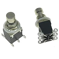 These switches are popular in FX pedal projects/modifications, and can also be used in any electronic projects. Side Mounted DPDT Contacts; Latching action; Suitable for panel mounting; Solder lug terminals Strong durable metal contacts; Includes 2 m...