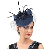 1. Matériaux : chapeau bibi vintage avec voile en maille et couches de plumes. 100 % fait main, style tendance qui s'accorde avec tout. Taille unique.