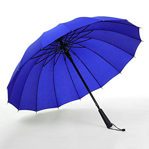 Love+djl Paraguas de la Lluvia Colorida de Las Mujeres 16K del Arco Iris Largo Paraguas a Prueba de Viento Hombres Mujeres Campo Claro Paraguas Parasol Grande (Color : Blue)