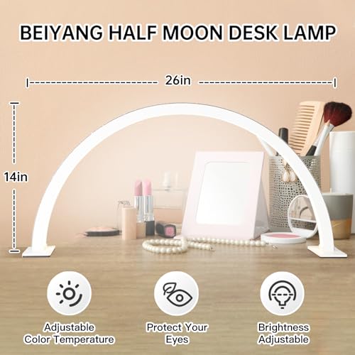 BEIYANG Lâmpada de unhas meia lua para mesa, lâmpada de cílios de ajuste de luz, luz de cílios LED d