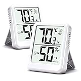 Ayawiss 2-Pack Room Thermometer Indoor Hygrometer for Home, Temperature Humidity Meter, Humidity Gauge, Digital Room Temperature Monitor Sensor for Baby Nursery Car Plant - AAA Battery Included