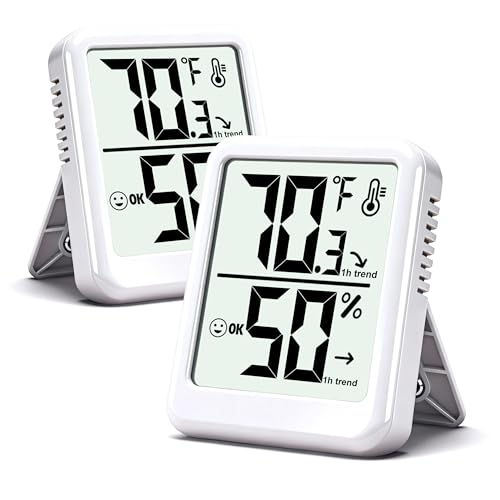 Ayawiss 2-Pack Room Thermometer Indoor Hygrometer for Home, 