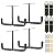 4 Set Overhead Garage Storage Rack Hooks, Heavy Duty Ceiling Double Hooks Hanger for Hanging Ladder Hose Pipe Lumber & Other Bulky Items (Pack of 4 - Black)