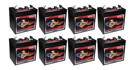 Set of 8 | US Battery US1800XC2 6 Volt 208Ah Deep Cycle Golf Cart, Solar, Marine, RV & Industrial Use Battery | BCI Group GC2 ~ Replaces T-605 T605 | T-105 T105