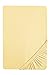 Produktbild biberna 0077866 Jersey-Elastic Spannbetttuch (Matratzenhöhe max. 25 cm) (Baumwolle/Elasthan) 120x200 cm -> 130x220 cm, gelb