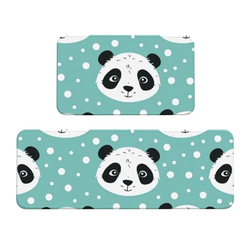 Alfombras de cocina para evitar resbalones y decorar con hermosos pandas 2