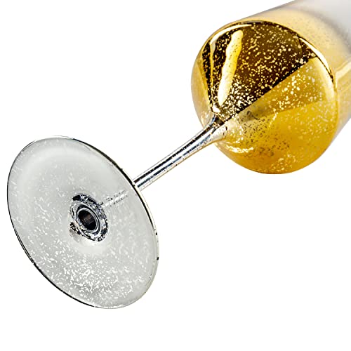 Mygift Modern Gold Plated Gradient Holiday Wine Glass, Sparkling Wine Stemmed Glasses, Ombre Transparent Prosecco Wine Glass, Cocktail Mimosa Glass Set, Christmas New Year Toasting Glass, Set Of 2 #TOP6