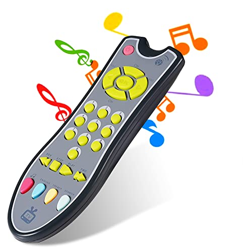 Vokmon Babyspielzeug Fernbedienung Baby Fernbedienung Spielzeug Lernspaß Fernbedienung zum Aktivieren von Musik und Lerninhalten Babyspielzeug ab 12 Monaten (Schwarz) Cover