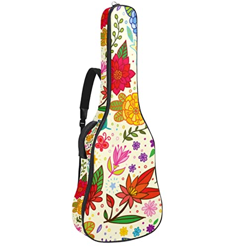 Sac De Guitare Basse Électrique Sac De Concert Sac À Dos Étui De Guitare Souple Rembourré Étanche Et Antichoc Fleurs… - Les Beatles, Paul McCartney, John Lennon, RIngo Starr, George Harrison Sac De Guitare Basse Électrique Sac De Concert Sac À Dos Étui De Guitare Souple Rembourré Étanche Et Antichoc Fleurs…