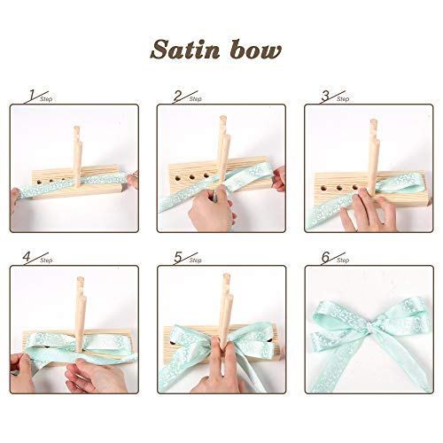 Ackitry Bow Maker for Ribbon, Wooden Wreath Bow Maker Tool for Creating Gift Bows, Party Decorations, Hair Bows, Corsages, Holiday Wreaths, Various Crafts - Thumbnail 6