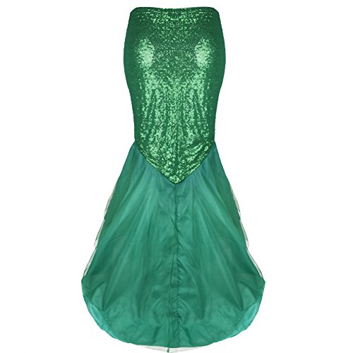 Feeshow Womens Ladies Halloween Costume Sexy Cosplay Shiny Mermaid Maxi Long Skirts (Xxl, Green) #TOP3