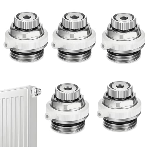 RAYAKT Purgeurs de radiateur automatiques [5 pièces] – Valve de purge pour radiateur 1/2...