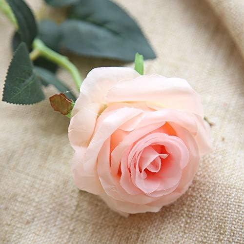 Bringsine 10Pcs Blush Foam Fake Roses with Stems for DIY Wedding Bouquets Bridal Shower Centerpieces Party Decorations-Pink - Image 4