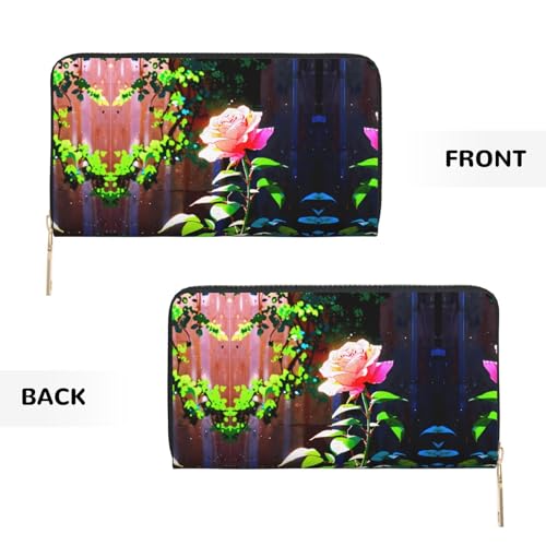 Cartera de mano rosa espinosa brillante bolso móvil versátil 2