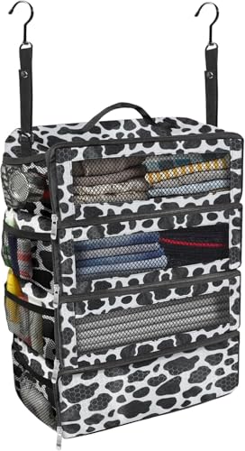 LINGJIUXING Organiseur de valise, organisateur de bagages de voyage portable à suspendre, étagères de voyage pliables à suspendre cubes d'emballage pour...