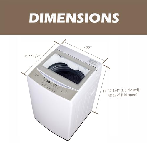 Image of Panda 2.0 Cu. Ft. Portable Washing Machine, Fully Automatic Compact Top Load Washer 15.6 LBS Load Volume for Apartment and Household, 6 Wash Cycles, Transparent Lid, LED Display