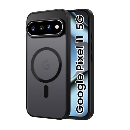 Image of CEDO Magnetic Cover for 11 (5G) | Compatible with Wireless Charging | Matte Black Case Designed with Magnetic Lock Shockproof Edge Protection Backcover (Translucent Black)