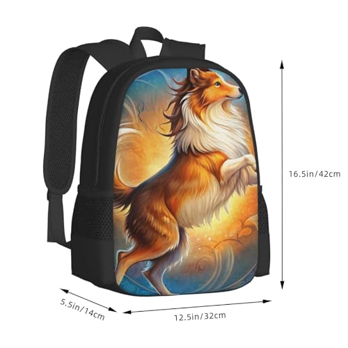 Commuter Unisex Dog Zodiac Sign Backpack Spacious Compartments for Work Essentials Casual Outings & Trips 17 Inch3
