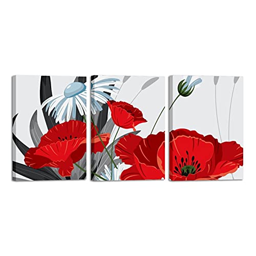 Toile murale moderne fleurs et plantes : cadre déco intérieur multi-taille
