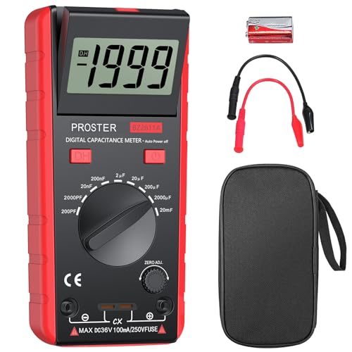 Proster Digitales Kapazitätsmessgerät 200pF-20mF Messgerät Kondensator Handmultimeter Tester für Anfänger mit drehbarer LCD-Anzeige Proster Digitales Kapazitätsmessgerät 200pF-20mF Messgerät Kondensator Handmultimeter Tester für Anfänger mit drehbarer LCD-Anzeige