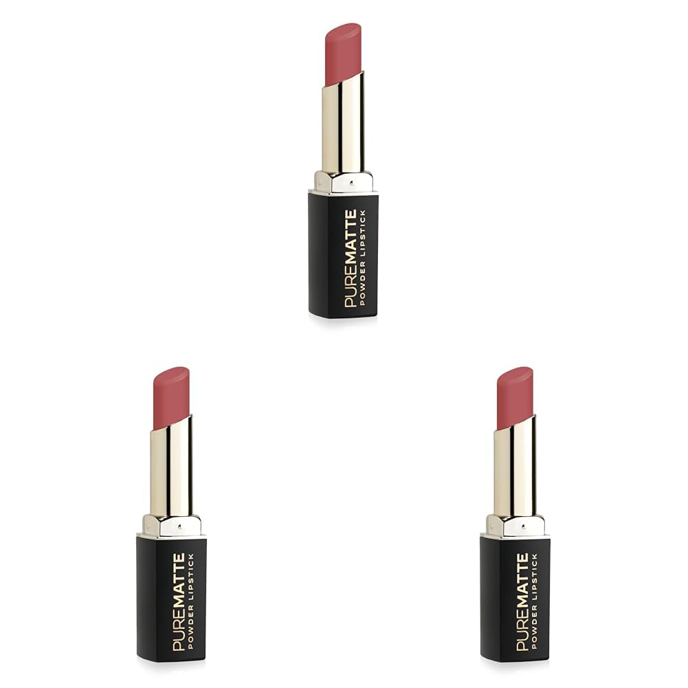 Golden Rose Pure Matte Powder Lipstick No: 105 - Nemlendirici Pudramsı Mat Ruj (3 paketi)