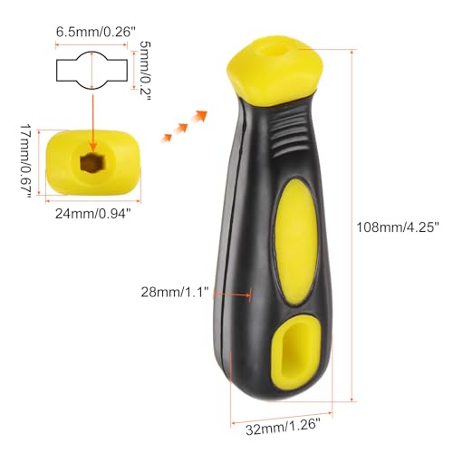 QUARKZMAN 5 Stück Feilengriff aus Kunststoff 108 mm / 4,25 Zoll Runde und Rechteckige Loch Ergonomische Griffe für 8 Zoll Metallfeilen, Raspeln und Meißeln