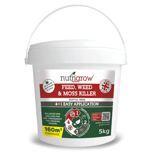 Nutrigrow 4-in-1 Feed, Weed & Moss Killer Lawn Fertiliser - 160m² Pack