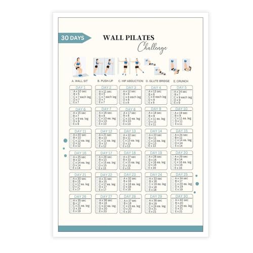 30 Day Weight Loss Wall Pilates Challenge Standing Women Exercises