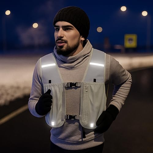GWAWG Laufweste, Unisex, Weste mit Handyhalterung, verstellbar, für Laufen, Radfahren, Wandern, Trailrunning, Marathon