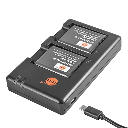 NP-BG1 Paquete de baterías de Litio (2 Paquetes) y Cargador Dual Compatible con Sony NP-FG1 y Sony DSC-W30 WX10 HX9V H7 H9 H10 H20 H70 H50 H55 H90 HX5V HX9V HX10V