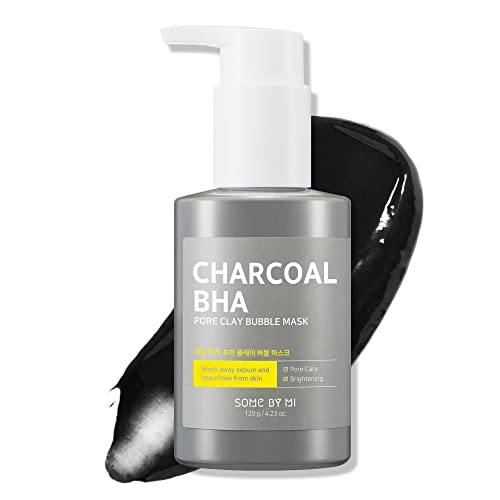 SOME BY MI Charcoal BHA Pore Clay Bubble Mask – 4.23oz, 120g – Korean Exfoliating Face Wash & Bubble Face Mask – Salicylic Acid Cleanser for Sebum and Pore Care with Natural BHA – Korean Skin Care