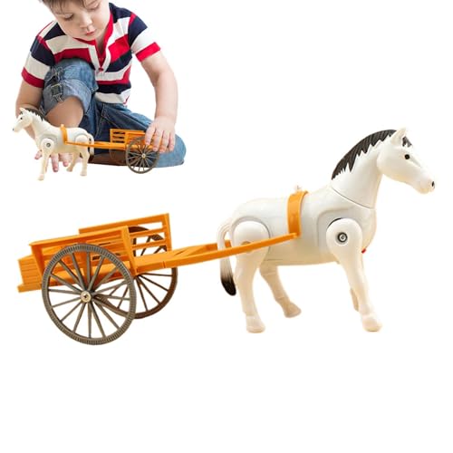 Jouet De Charrette Tiré par des Chevaux, Jouet De Cheval Marche | Décoration Bureau Modèle Chariot Vintage | Modèle Chariot À Cheval Électrique, À Tirer...