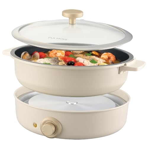 オーム電機 PULMORE 電気グリル鍋 COK-PYN120A-W