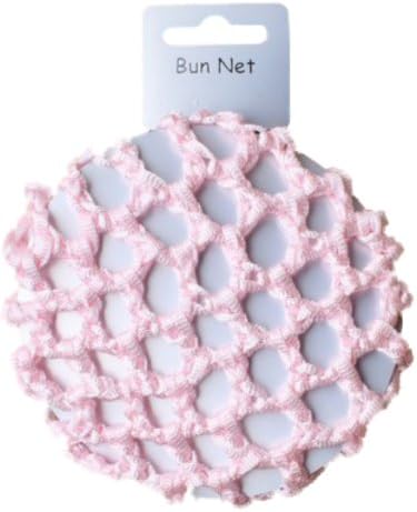 Girls Pink Knotted Ribbon Bun Hair Net 10cm - Dancewear Ballet Bridal Accessories