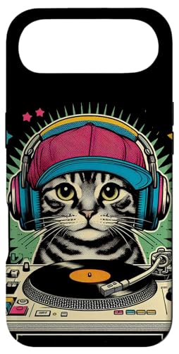 Vintage Beats Feline DJ Cat ���g�� �V���Z�E�F�[�u �L�e�B �~�b�N�X �X�}�z�P�[�X iPhone Air �p