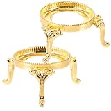 FOMIYES Soporte Metálico Dorado para Bola de Cristal Grande, Base Triangular de Mesa, Expositor Decorativo para Esferas, 2 Piezas para Decoración del Hogar y Oficina