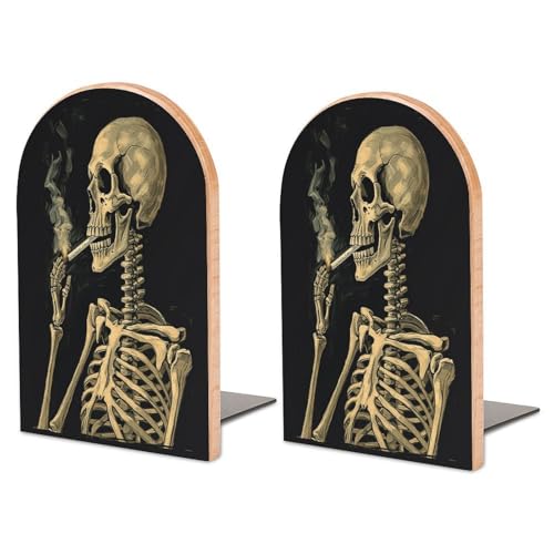 Sujetalibros de madera con cigarrillos encendidos y base de metal estable 2