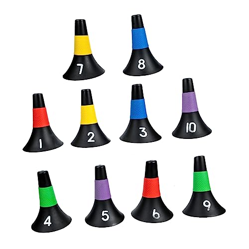 BESPORTBLE Agility Cones for Football Training 10 Pack Plastic Markers Numbered Discs for Soccer and Gym