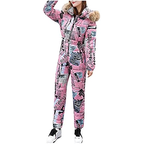TWIOIOVE Damen Teilig Schneeanzug Winddicht Wasserdicht Skioverall Schneeanzüge Weich Bequem Hohe Taille Strampler Overall Snowboarden Damenkleidung Cover