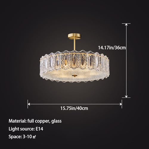 Lampe suspendue dorée circulaire en verre : luminaire de couloir et chambre